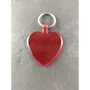 Vintage Red Rubber Heart Keychain